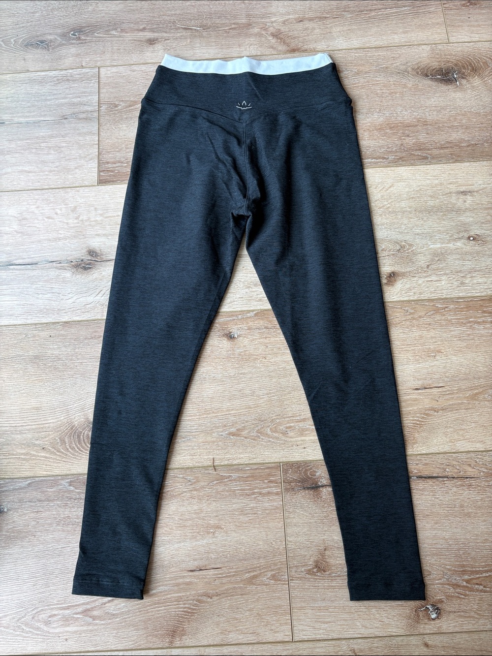 Beyond Yoga Charcoal Leggings with White Waistband